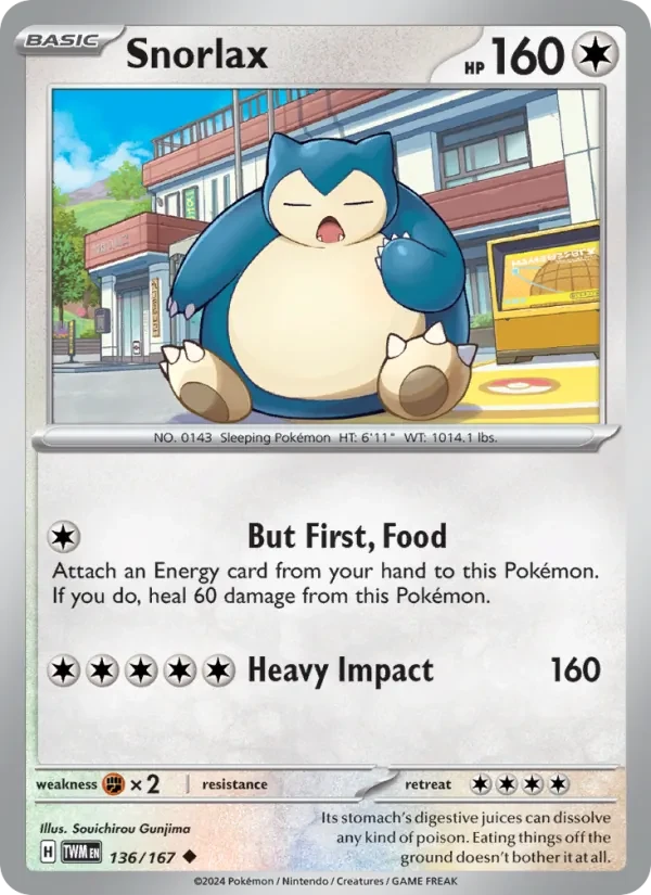 Snorlax 136/167 Twilight Masquerade Pokémon Karte
