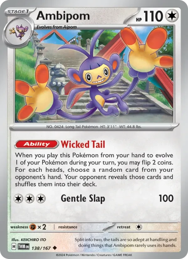 Ambipom 138/167 Twilight Masquerade Pokémon card