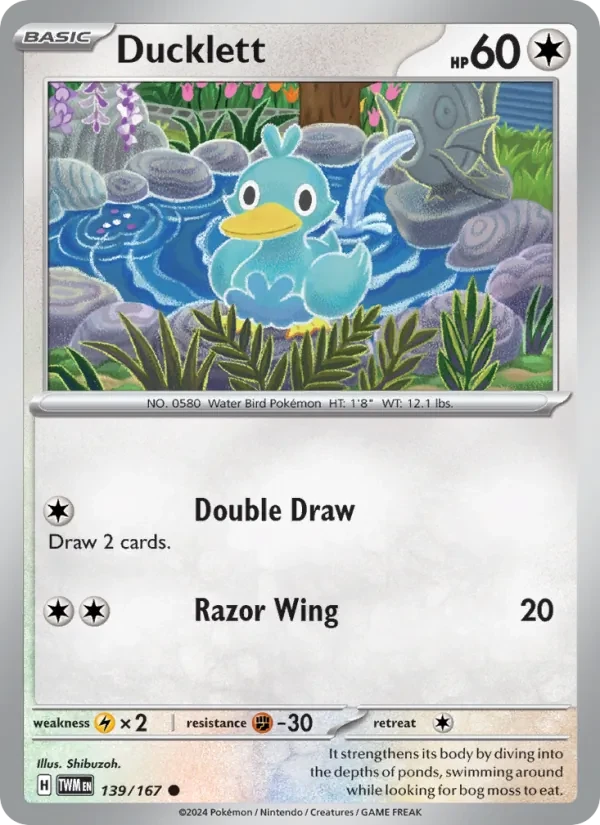 Ducklett 139/167 Twilight Masquerade Pokémon card