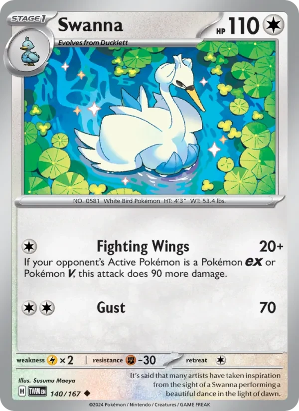 Swanna 140/167 Twilight Masquerade Pokémon card