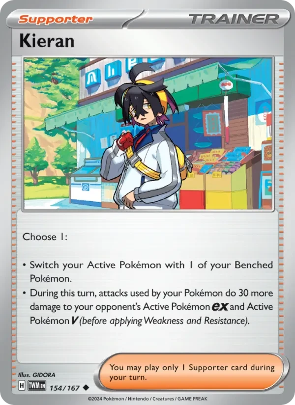 Kieran 154/167 Twilight Masquerade Pokémon card
