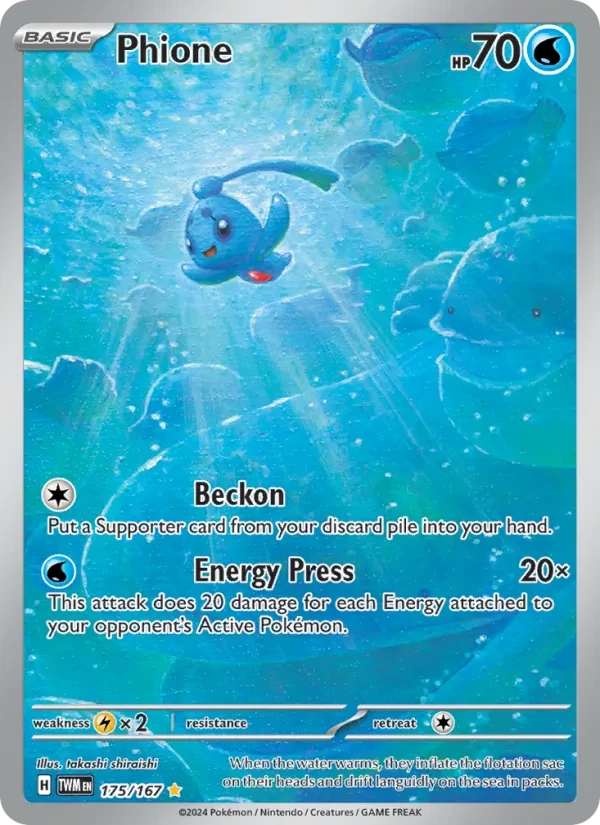 Phione 175/167 Twilight Masquerade Pokémon card