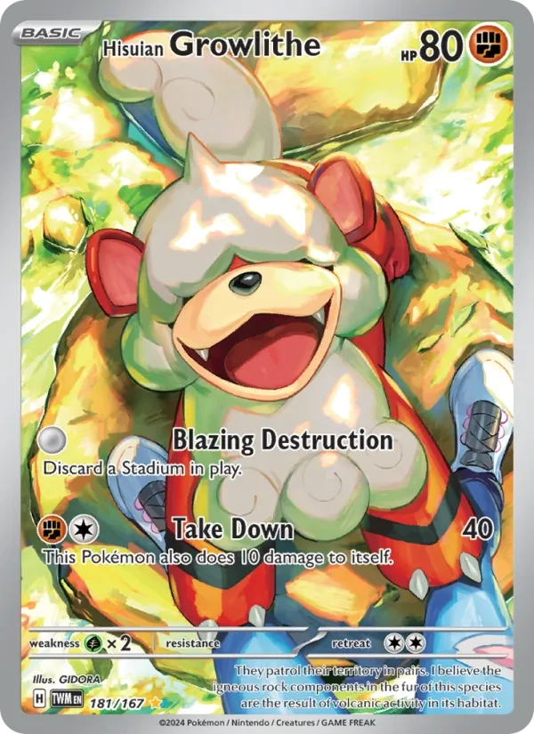 Hisuian Growlithe 181/167 Twilight Masquerade Pokémon card