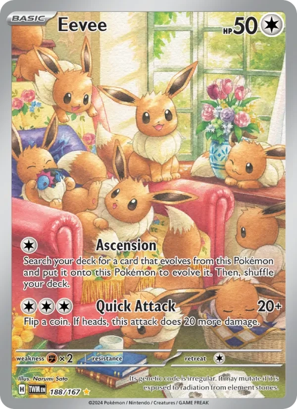 Eevee 188/167 Twilight Masquerade Pokémon Karte