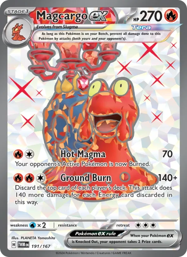 Magcargo ex 191/167 Twilight Masquerade Pokémon card