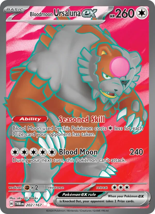 Bloodmoon Ursaluna ex 202/167 Twilight Masquerade Pokémon card