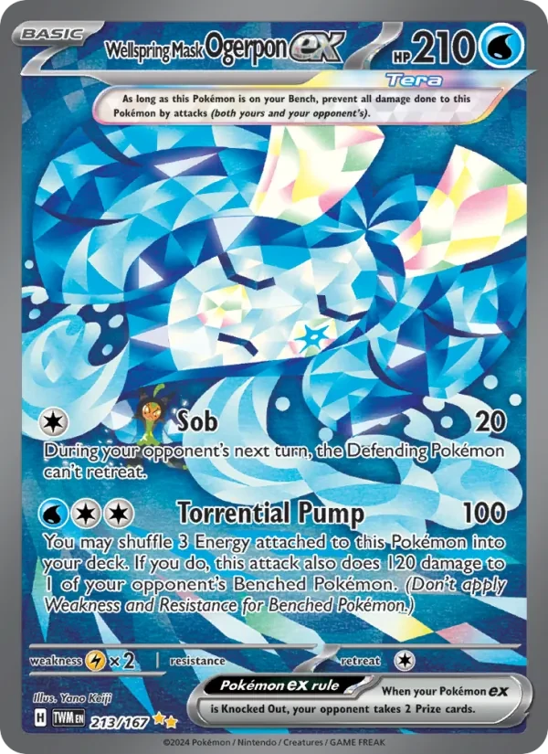 Wellspring Mask Ogerpon ex 213/167 Twilight Masquerade Pokémon card