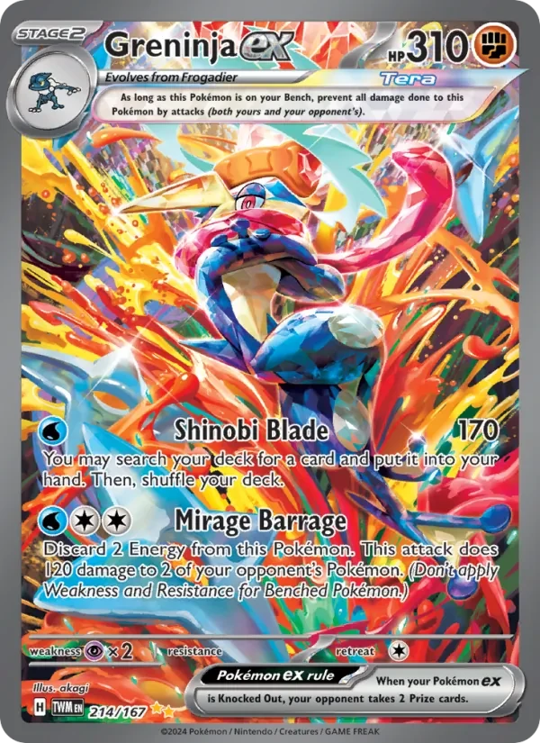 Greninja ex 214/167 Twilight Masquerade Pokémon Karte