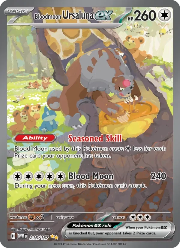Carta Pokémon Bloodmoon Ursaluna ex 216/167 Twilight Masquerade