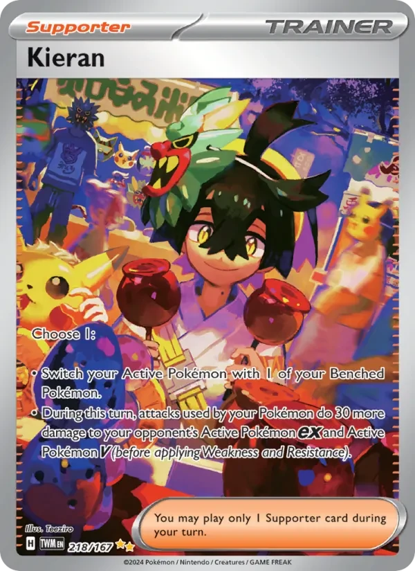 Kieran 218/167 Twilight Masquerade Pokémon card