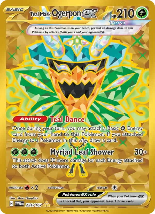 Teal Mask Ogerpon ex 221/167 Twilight Masquerade Pokémon card
