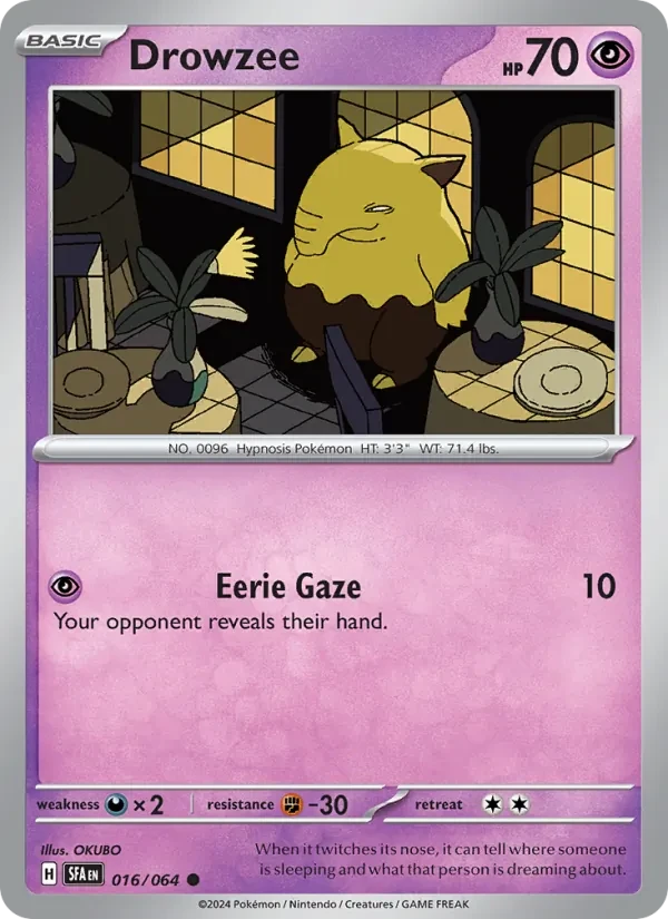 Drowzee 016/64 Shrouded Fable Pokémon card