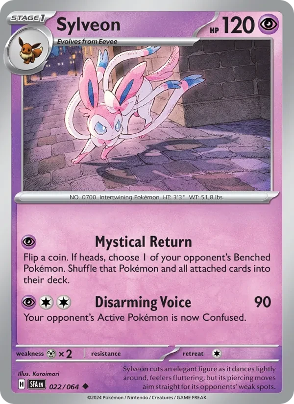 Sylveon 022/64 Shrouded Fable Pokémon Karte