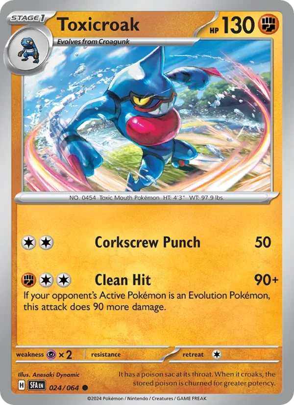 Toxicroak 024/64 Shrouded Fable Pokémon card
