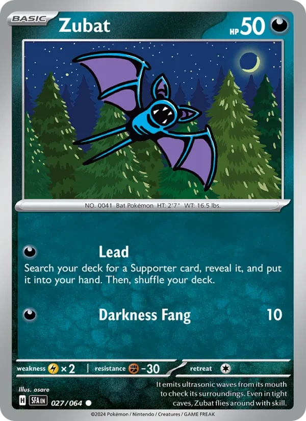 Zubat 027/64 Shrouded Fable Pokémon card