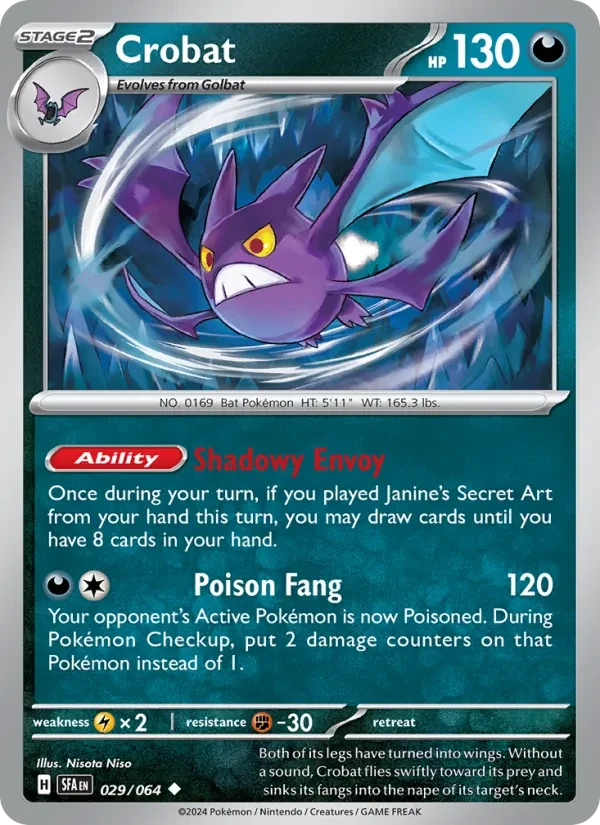 Crobat 029/64 Shrouded Fable Pokémon card