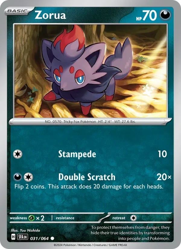 Zorua 031/64 Shrouded Fable Pokémon card