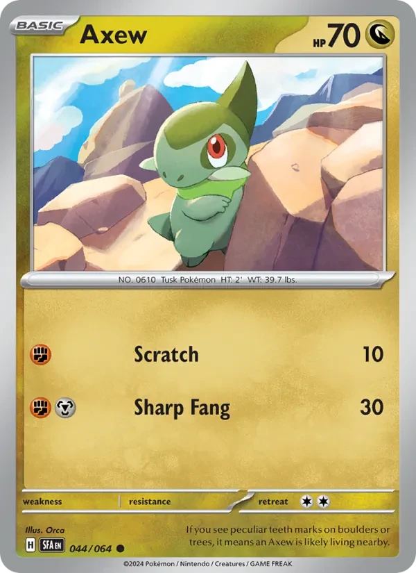 Axew 044/64 Shrouded Fable Pokémon card