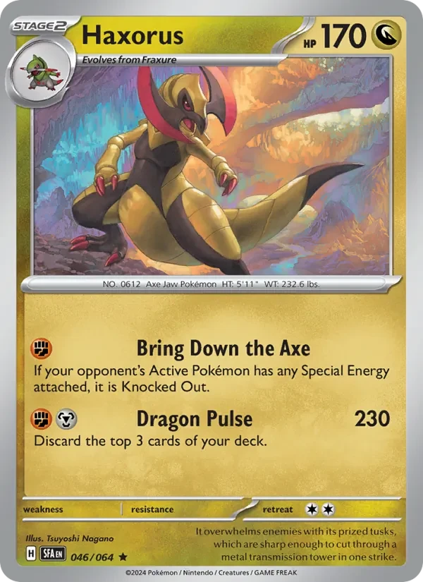 Haxorus 046/64 Shrouded Fable Pokémon card