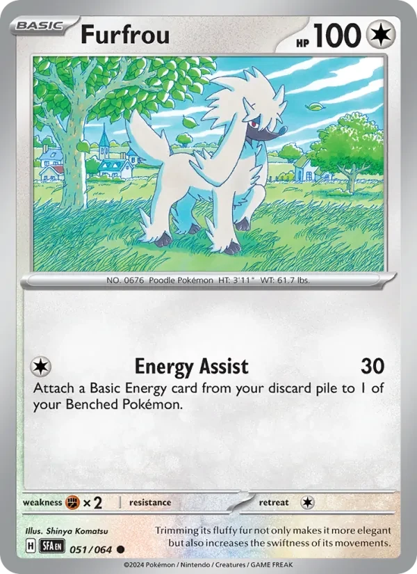 Furfrou 051/64 Shrouded Fable Pokémon card