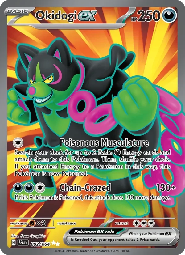Okidogi ex 082/64 Shrouded Fable Pokémon card