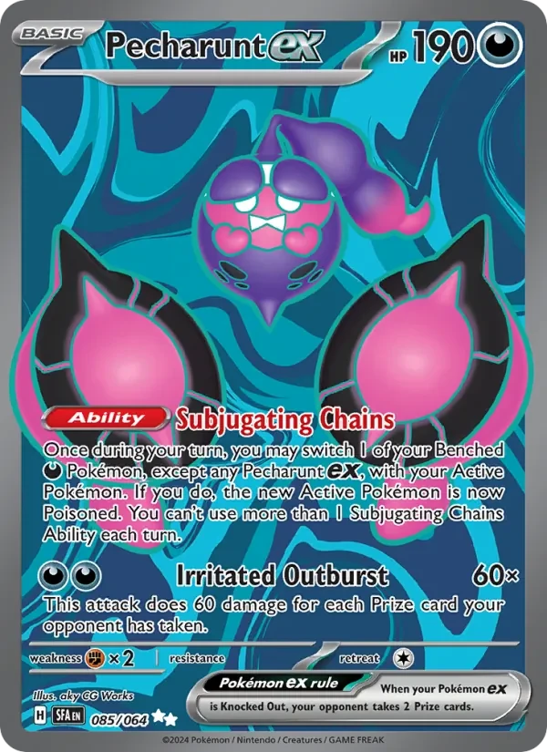 Pecharunt ex 085/64 Shrouded Fable Pokémon card