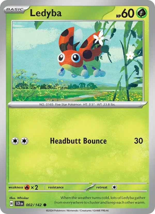 Ledyba 002/142 Stellar Crown Pokémon card