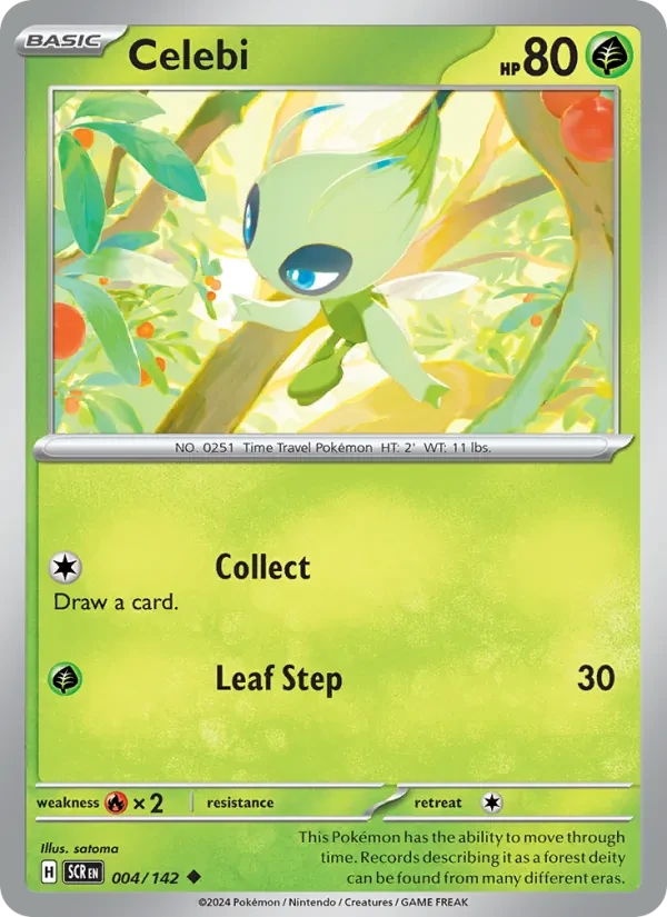 Celebi 004/142 Stellar Crown Pokémon card