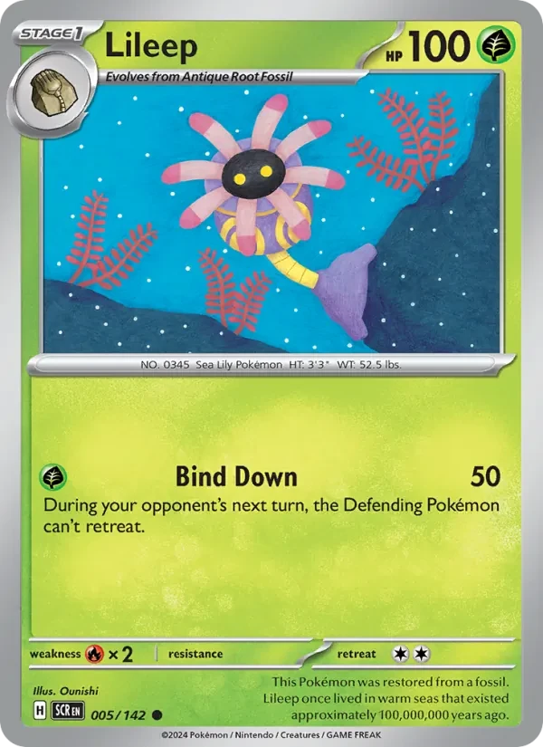 Lileep 005/142 Stellar Crown Pokémon card