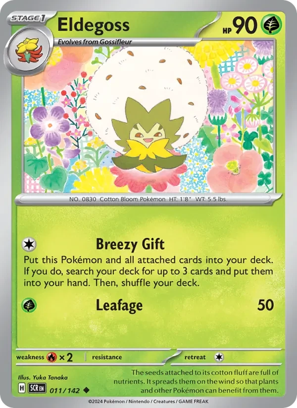 Eldegoss 011/142 Stellar Crown Pokémon card