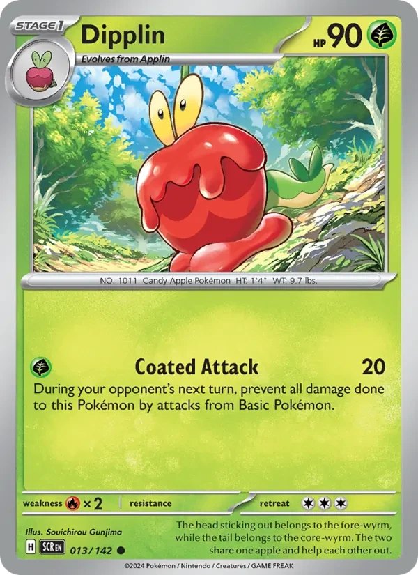 Dipplin 013/142 Stellar Crown Pokémon Karte