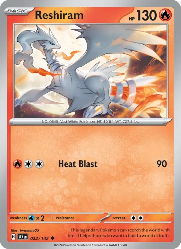 Reshiram 022/142 Stellar Crown Pokémon card