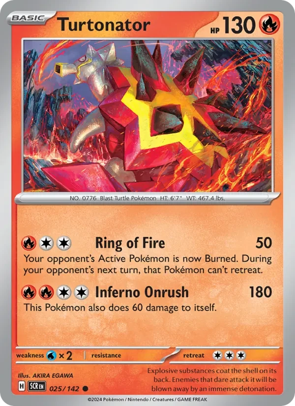 Turtonator 025/142 Stellar Crown Pokémon card