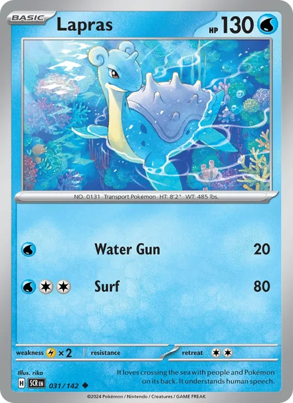 Lapras 031/142 Stellar Crown Pokémon card