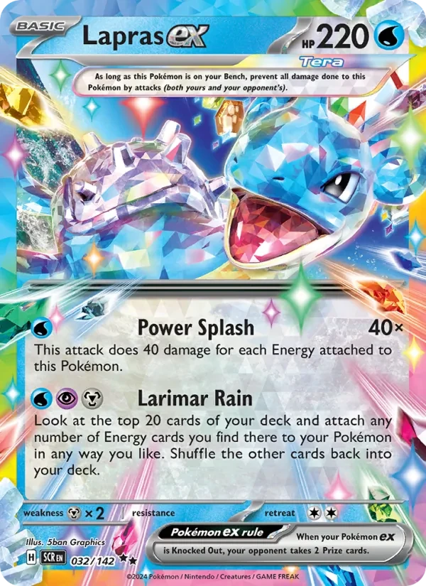 Lapras ex 032/142 Stellar Crown Pokémon card