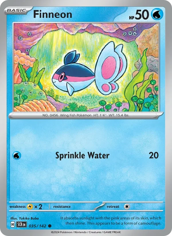 Finneon 035/142 Stellar Crown Pokémon card