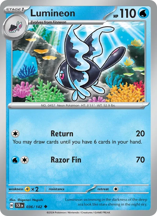 Lumineon 036/142 Stellar Crown Pokémon card