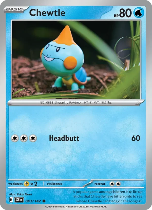 Chewtle 043/142 Stellar Crown Pokémon kaart