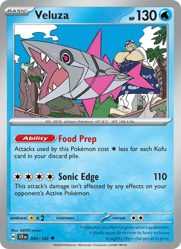 Veluza 045/142 Stellar Crown Pokémon Karte