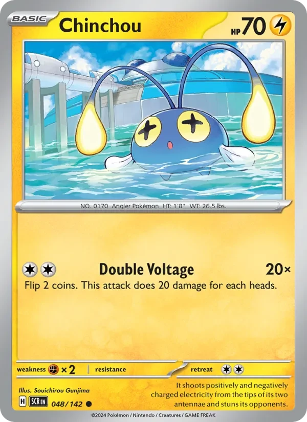 Chinchou 048/142 Stellar Crown Pokémon card