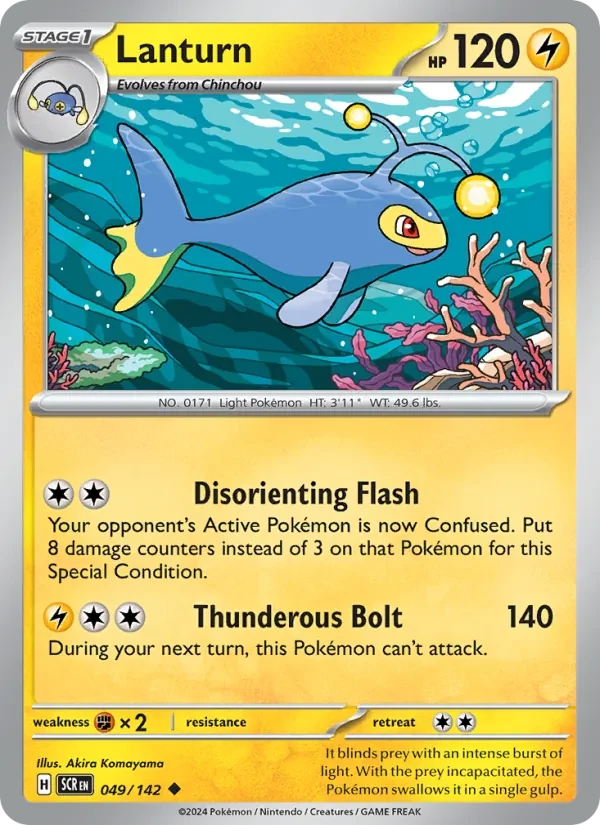 Lanturn 049/142 Stellar Crown Pokémon card