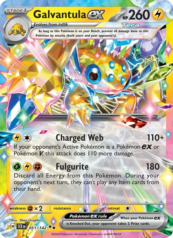 Galvantula ex 051/142 Stellar Crown Pokémon card