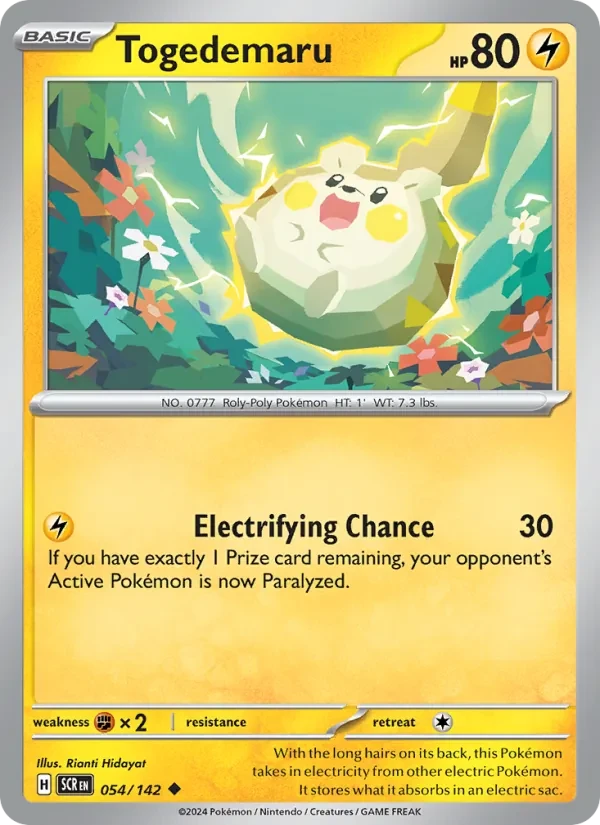 Togedemaru 054/142 Stellar Crown Pokémon card