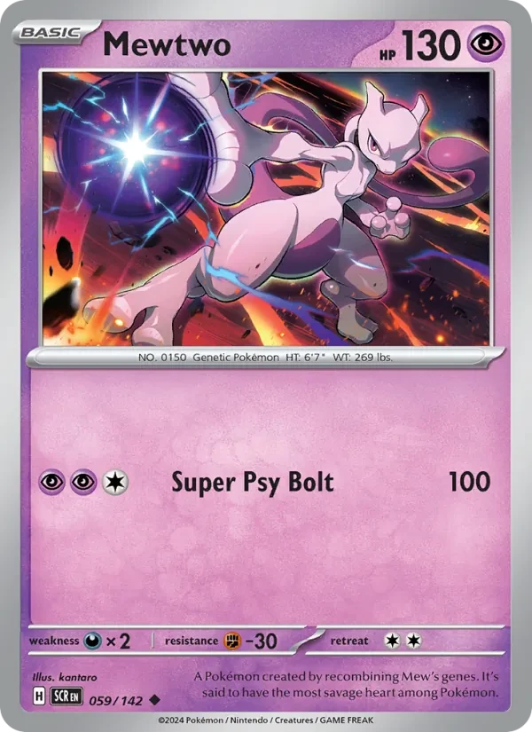 Mewtwo 059/142 Stellar Crown Pokémon kaart
