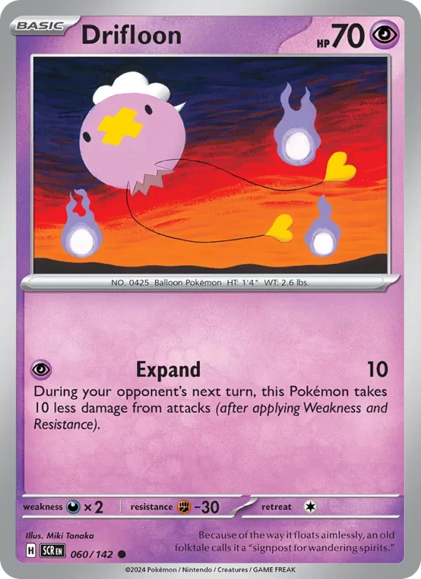 Drifloon 060/142 Stellar Crown Pokémon card