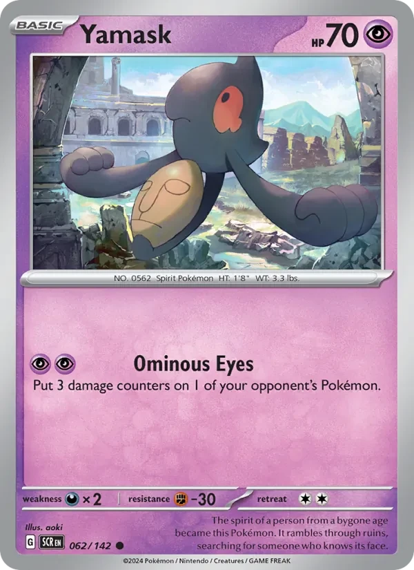 Yamask 062/142 Stellar Crown Pokémon kaart