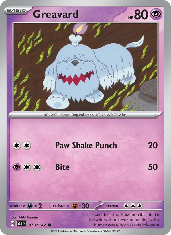 Greavard 070/142 Stellar Crown Pokémon card