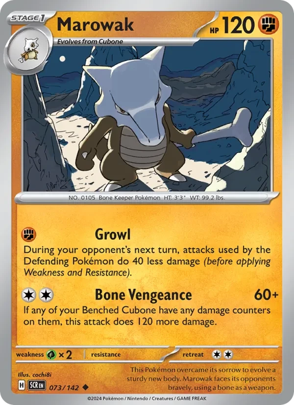 Marowak 073/142 Stellar Crown Pokémon card