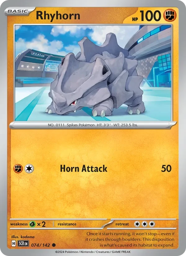 Rhyhorn 074/142 Stellar Crown Pokémon card