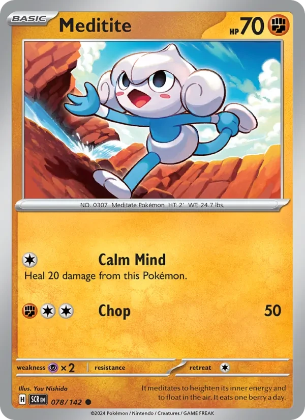 Meditite 078/142 Stellar Crown Pokémon card